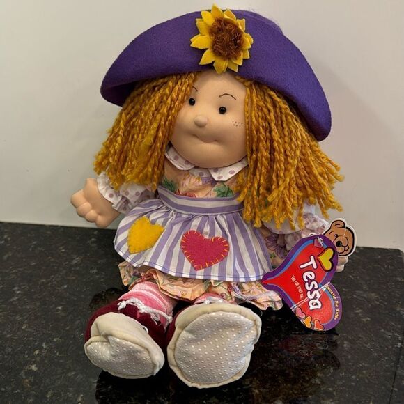 Sweetie Pie Kids-"Tessa" 15" Doll Dressed Soft Sculpture Stuffed with Yarn Hair - Picture 1 of 9